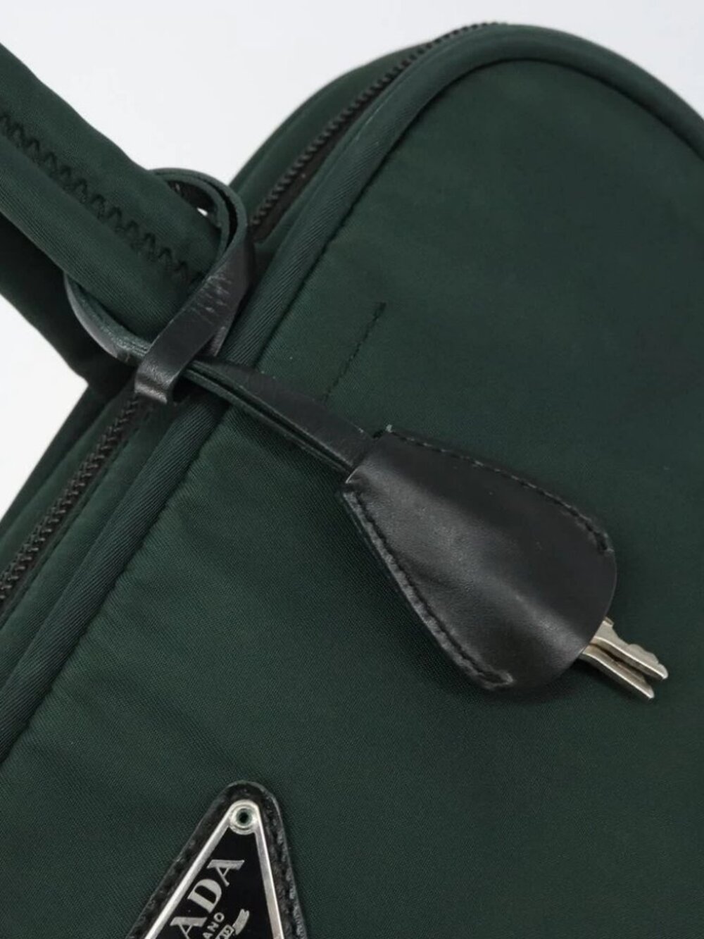 PRADA Tote Bag Nylon Green Silver Auth - Picture 7 of 16